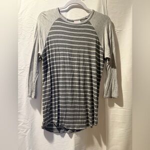 LuLaRoe Gray and White Striped Top